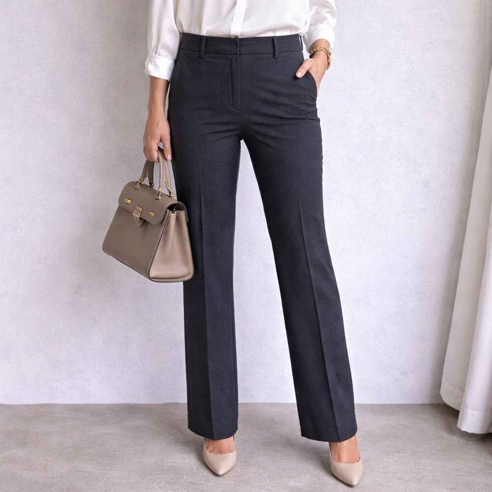 The Limited Gray Straight Leg Dress Pants Career Work Trousers Sz 6 Long